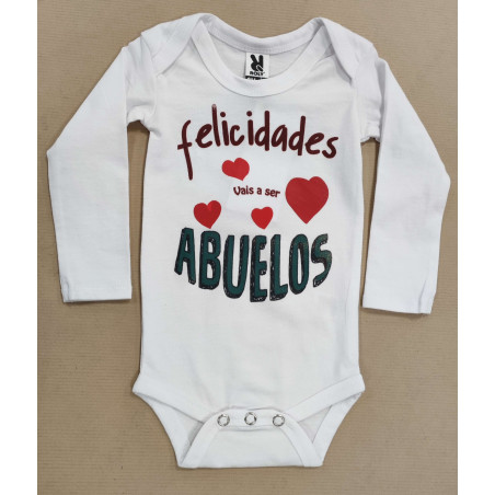 Body Personalizado 0-3 Meses Felicidades Abuelos