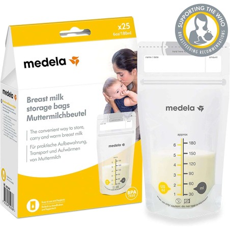 Bolsas de almacenamiento de leche materna Medela.