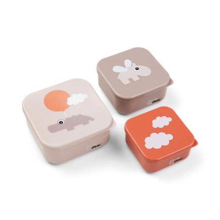 Pack 3 Snack Box Cloud Rosa de Donebydeer