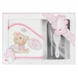 Capa de Baño C/Cepillo y Peine Love You Rosa Interbaby