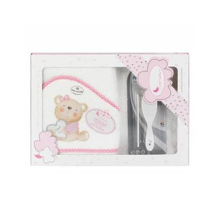 Capa de Baño C/Cepillo y Peine Love You Rosa Interbaby