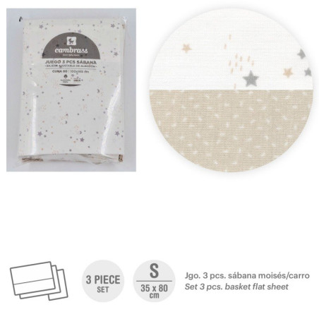 Juego Sábanas Capazo Sky Beige de Cambrass