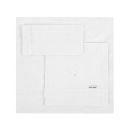Juego Sábanas Minicuna Toscana Blanca Bimbidreams