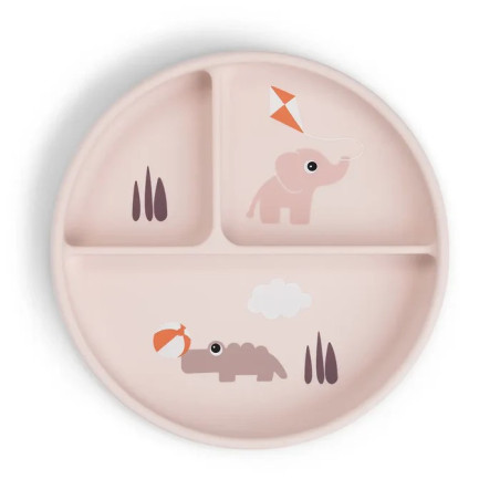 Plato Con Ventosa Rosa de Donebydeer