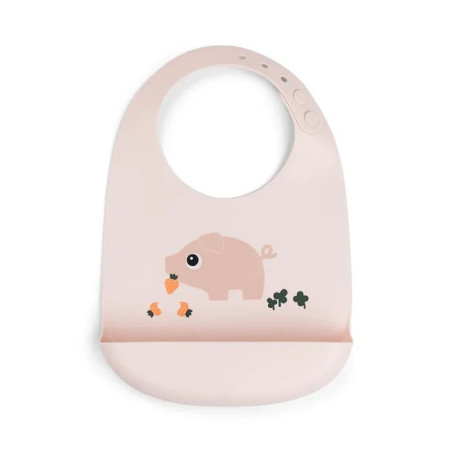 Babero Silicona Pigee Rosa de Donebydeer
