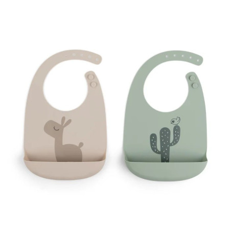 Pack 2 Baberos Silicona Lalee Beige de Donebydeer