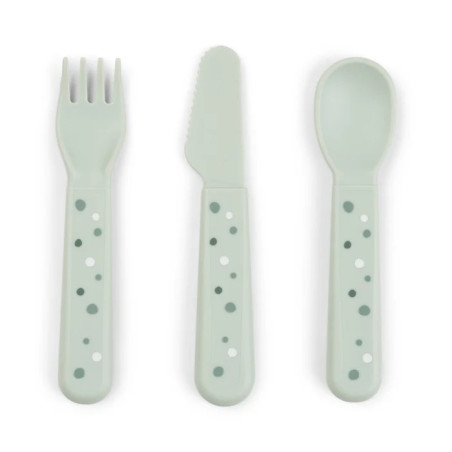 Cubertería Happy Dots Verde Donebydeer