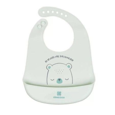Babero Silicona Bear Menta Kikkaboo
